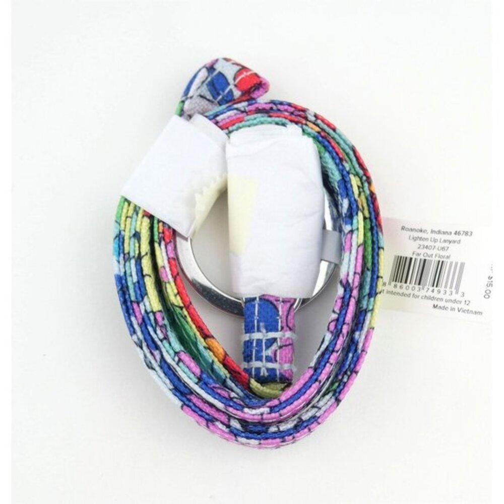 Vera Bradley Far‎ Out Floral Lighten Up Lanyard NWT - Picture 2 of 2